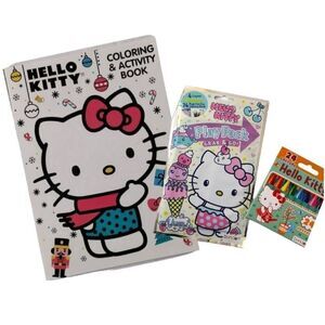 Hello Kitty 3 Piece Coloring Book PlayPack and Crayons Lot NWT